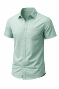 Mint Green Short Sleeve Button-Up Shirt