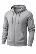 Heather Gray Zip-Up Hoodie