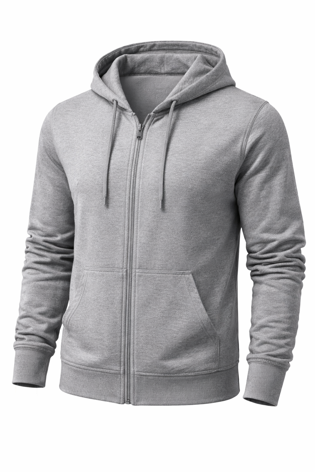 Heather Gray Zip-Up Hoodie