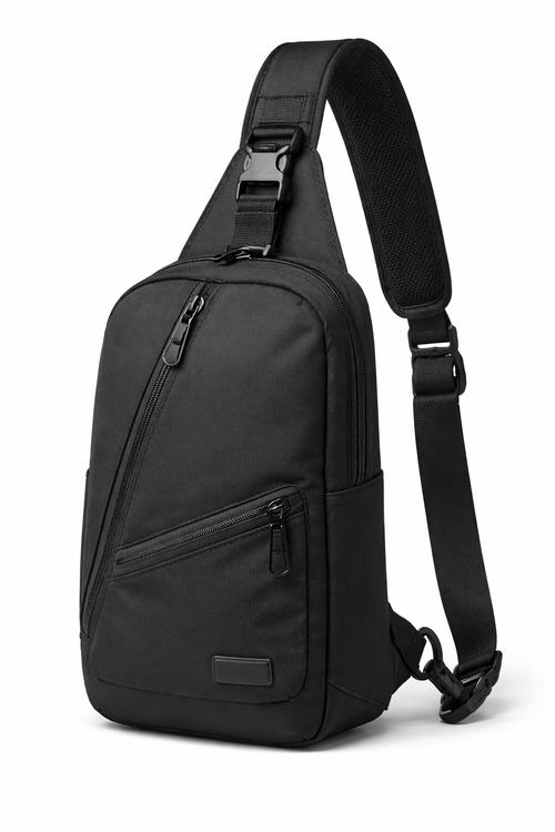 Black Adjustable Strap Sling Backpack