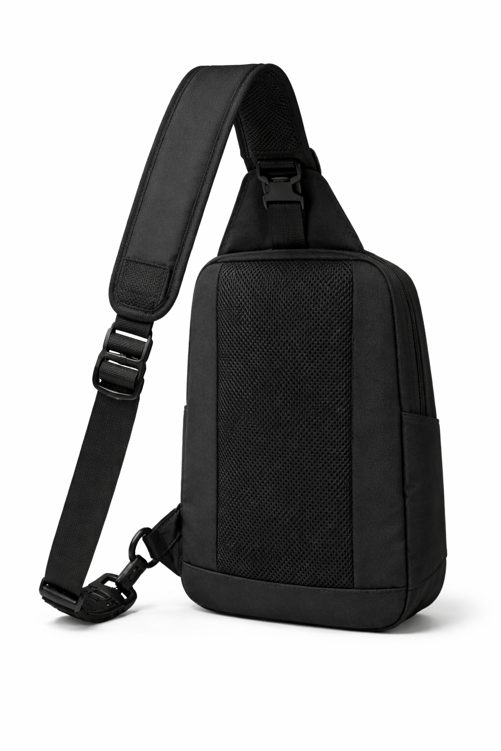 Black Adjustable Strap Sling Backpack