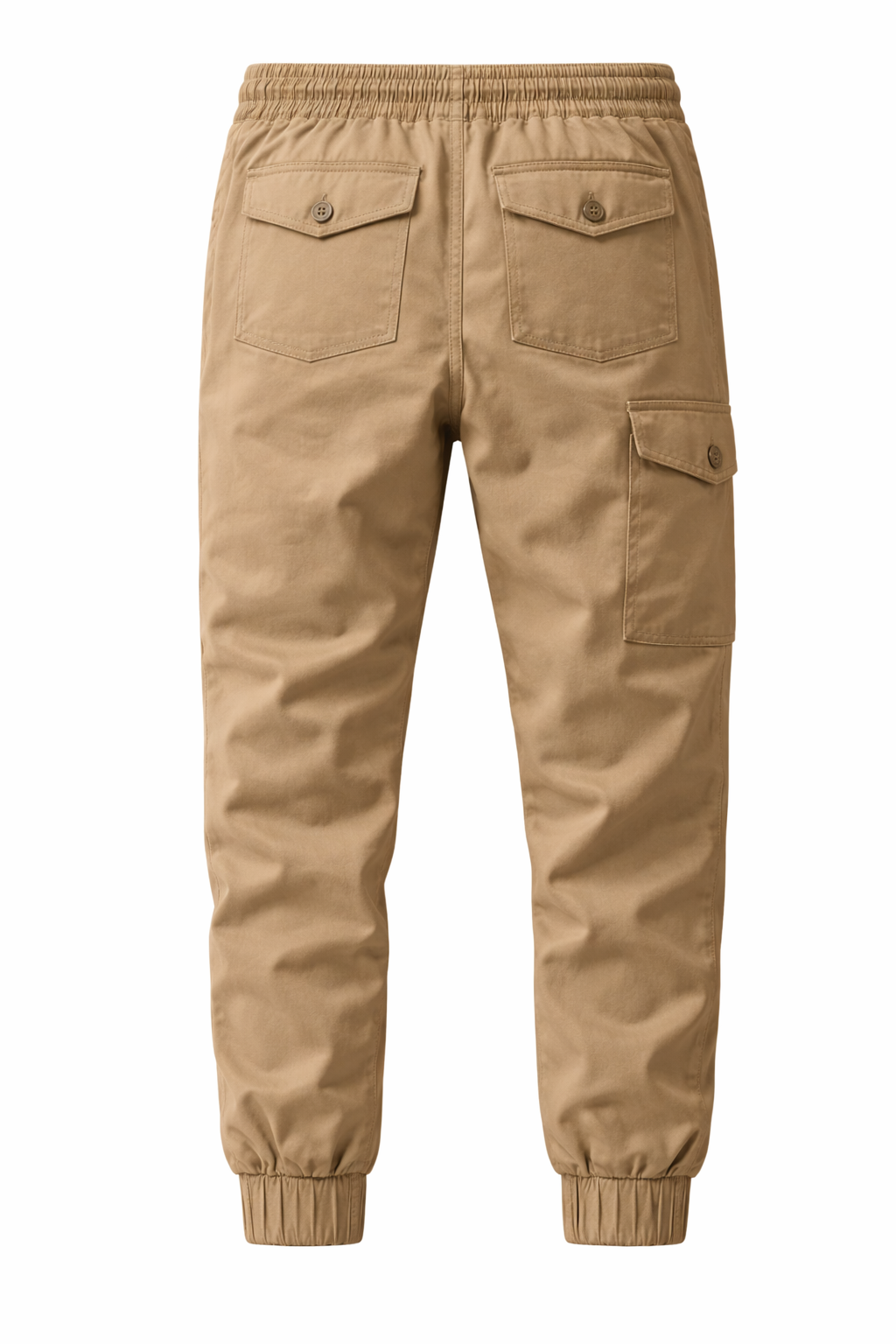 Khaki Cargo Jogger Pants with Drawstring
