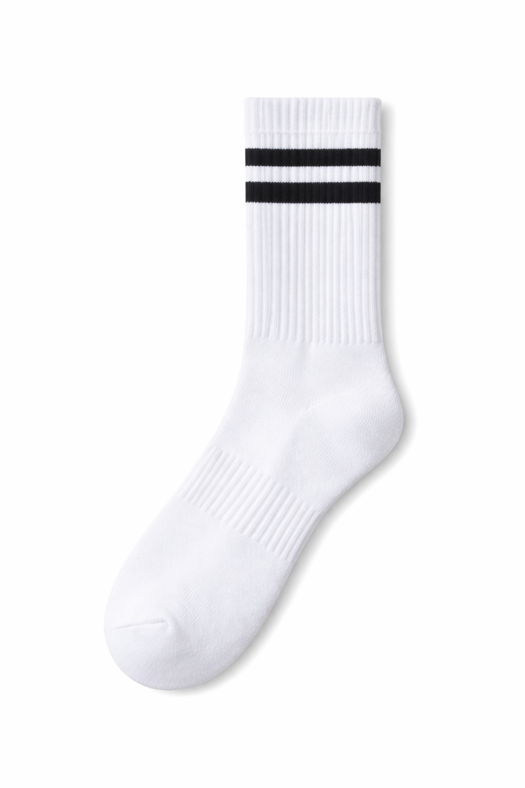 White Striped Crew Socks – Single Pair